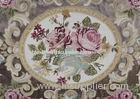 Floral Embroidered linen drapery Fabric Home Textile With Velvet