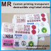 self adhesive transparant sticker labels