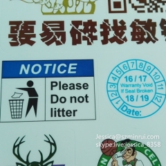 Custom Any Design Printing Destructible Vinyl Transparent Label Sticker Round Non-removable Clear Sticker