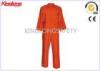 Orange Fire Resistant Coveralls Hi Visibility Clothing With Brass Zipper