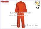 Orange Fire Resistant Coveralls Hi Visibility Clothing With Brass Zipper