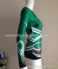 Green hot top all star cheerleading long top and skirts cheerleading uniform cheerleader sexy costumes