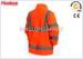 Promotional Safety High Visibility Workwear / Hi Vis Jacket With Brass Zipper