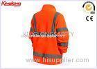 Promotional Safety High Visibility Workwear / Hi Vis Jacket With Brass Zipper