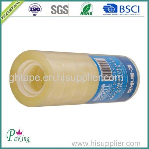 12 Rolls Shrink Office BOPP Stationery Tape with Colored Label