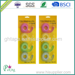 12 Rolls Shrink Office BOPP Stationery Tape with Colored Label