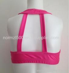 2016 New design Hot sexy gym sports yoga bra Open girls yoga pink custom gym bra