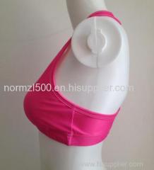 2016 New design Hot sexy gym sports yoga bra Open girls yoga pink custom gym bra