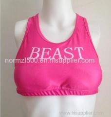 2016 New design Hot sexy gym sports yoga bra Open girls yoga pink custom gym bra