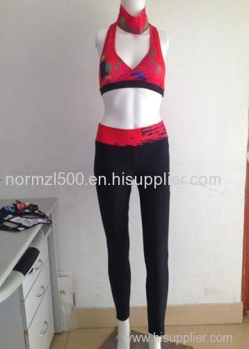 OEM printing your design yoga sports bra and yoga pants sexy gym sports buildling wear