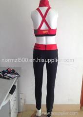 OEM printing your design yoga sports bra and yoga pants sexy gym sports buildling wear
