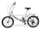 Silver Electric Folding Bike Lightweight Adjustable Two Wheel Electric Bike