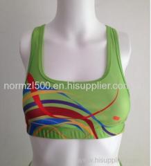Lycra fabric gym printed yoga sports wear pants and sports bra sexy open outdoor beach wear