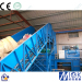 opened baler with semi-automatic strapping machine