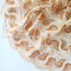 Fancy style african lace embroidery fabric with rhinestones for nigerian wedding party dress