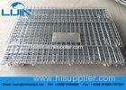 Grey foldable pallet metal crate front drop gate wire mesh cages for Workshop