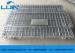 Grey foldable pallet metal crate front drop gate wire mesh cages for Workshop