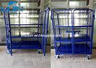 Collapsible metal vertical two front door logistics trolley with wheels