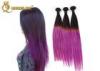 Colored Ombre Hair Extensions Real Human Hair Straight Hair Weft