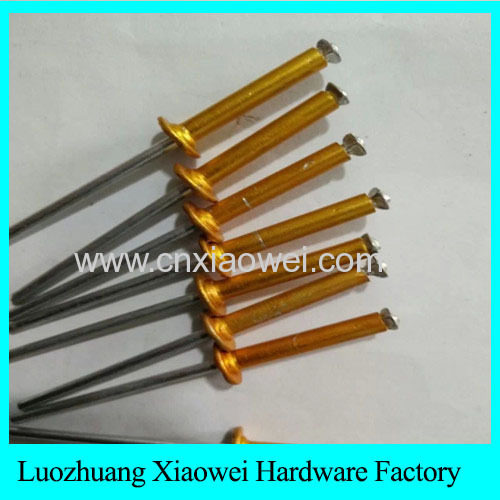 4*25.4mm Gold color open end blind rivet with low price