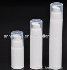 15ml 30ml 50ml plastic pp white cylindrical cosmetic airless bottle