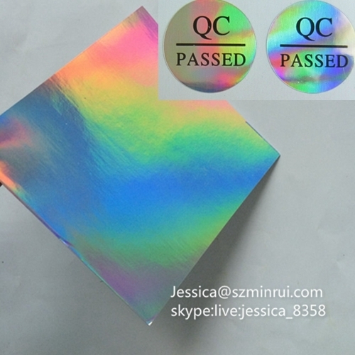 Fast Delivery Hologram Brittle Permanent Adhesive Paper Self Destructive Vinyl Holographic Sticker Paper Sheets