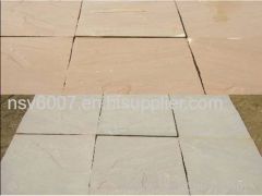 autumn brown sandstone paving