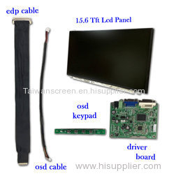 15.6-inch Flat Panel Screen 1920x1080 with edp interface Lcd Driver MAX 5.8 Watt power comsumption