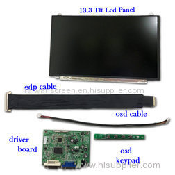 13.3 " Tft Lcd Panel w/ resolution 1920x1080 FHD comes with Driver Board Kits