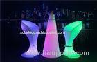 PE Plastic Full Color Led Glow Furniture With Metal Treadle / LED Bar Stool