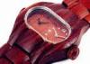 Professional Red Sandal Wooden Ladies Watch With Engrave Logo