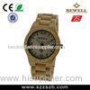 Water Resistant Japan Movement Bamboo Wrist Watch For Gentleman