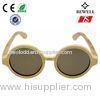 Round Walnut Or Bamboo Wood Sunglasses For Smaller Faces 1 Year Warranty
