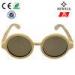 Round Walnut Or Bamboo Wood Sunglasses For Smaller Faces 1 Year Warranty