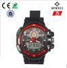 Silver Or Black Silicone Wrist Watch For Male / Interchangeable Silicone Watches