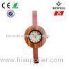 Water Resistance Natural Wooden Watch With Leather Band Round Face