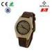 Japan Movement Bamboo Wooden Watch For Men With Leather Strap