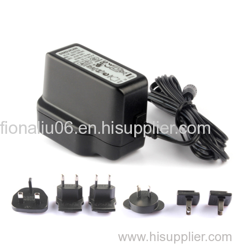 EU US UK AU KC PSE ac plug interchangeable power adapter 5v 2v 12v 1a universal power supply