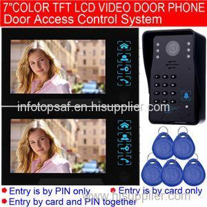 7inch Color LCD Screen Wired Video Intercom With Door Access Control System