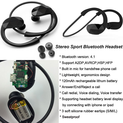 2016 HD Stereo Sport Bluetooth Headset