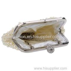 New Fashion Women Single Side Beaded Lady Cultch Pearl Evening Bag Gorgeous Bridal Wedding Purse Party Handbag