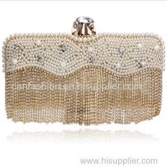 Luxurious Full Beaded Crystal Scallop Ladies Handbags Evening Shoulder Bags