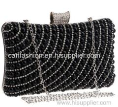 Crystal Day Clutch Evening Bag for Wedding Party Banquet Black Gold Silver