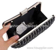 Crystal Day Clutch Evening Bag for Wedding Party Banquet Black Gold Silver