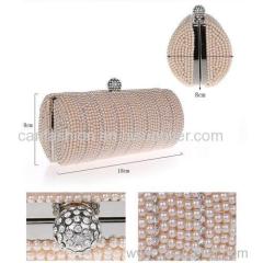 2016 New Fashion Grace Women Single Side Beaded Lady Pearl Evening Bag Gorgeous Bridal Wedding Clutch Bag