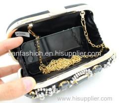 Wedding Clutch Handbag Silver Bling One Shoulder Luxury Evening Bag