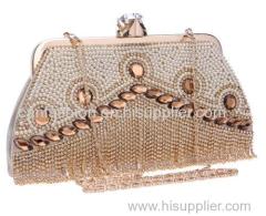 Beading Crystal Soft Ladies Handbags Evening Bags Clutch Bags Bridal Wedding Handbags