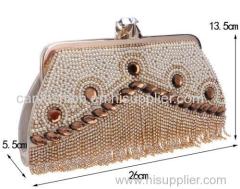 Beading Crystal Soft Ladies Handbags Evening Bags Clutch Bags Bridal Wedding Handbags