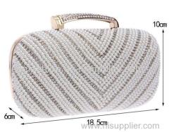 Exquisite Suede Bridal Hand Bags Prom Party Evening Bag Diamond Clutch