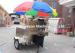 Fast Food Trailer Stainless Steel Hot Dog Cart Glass window with cabinets